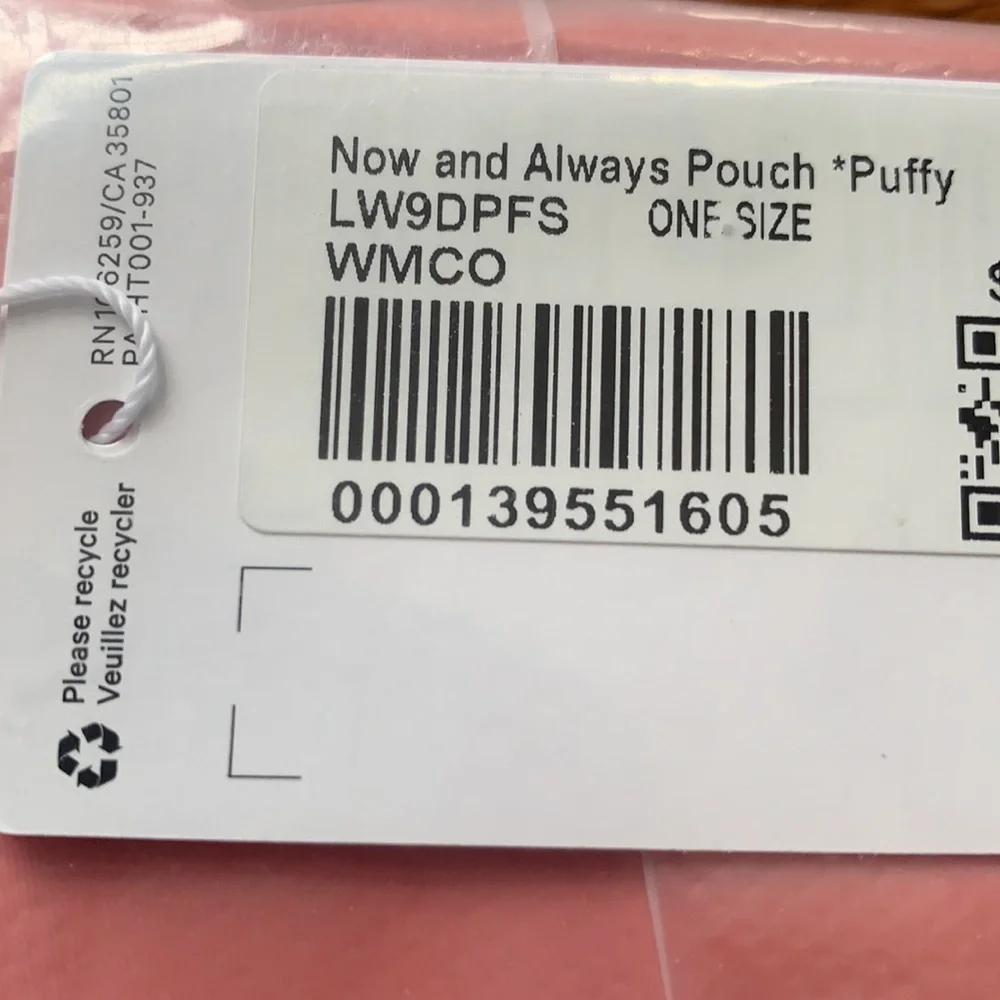 🌞LULULEMON NOW AND ALWAYS POUCH/BAG*PUFFY-WARM CORAL🌞 - Picture 10 of 11